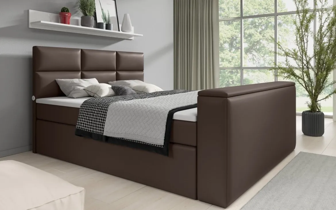 Boxspringbett Carito mit TV Lift, USB und Stauraum