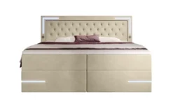 Boxspringbett Carlotta mit LED, Stauraum und USB (Samt)