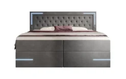 Boxspringbett Carlotta mit LED, Stauraum und USB (Samt)