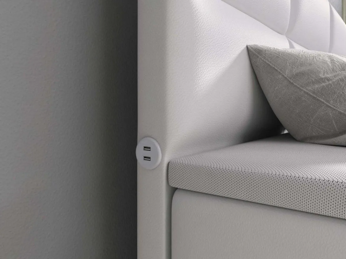 Boxspringbett Carre mit USB-Anschluss