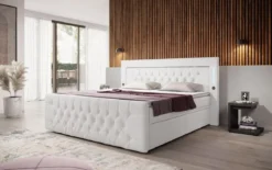 Boxspringbett Charme mit LED, USB und Stauraum (4 Schubladen)