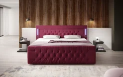 Boxspringbett Charme mit LED, USB und Stauraum (4 Schubladen)