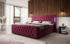 Boxspringbett Charme mit LED, USB und Stauraum (4 Schubladen)