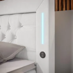 Boxspringbett Charme mit LED, USB und Stauraum (4 Schubladen)