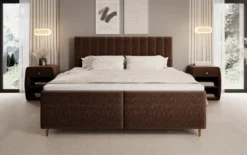 Boxspringbett Chelsea in Strukturstoff mit Stauraum