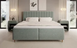 Boxspringbett Chelsea in Strukturstoff mit Stauraum