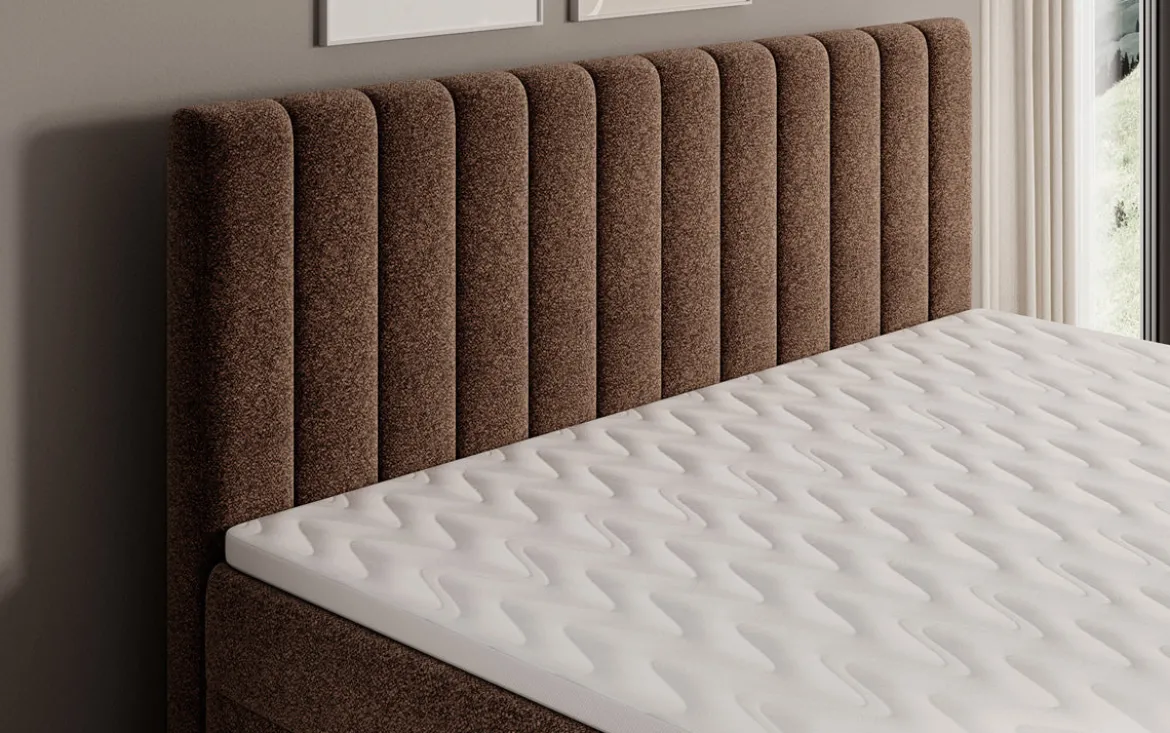 Boxspringbett Chelsea in Strukturstoff mit Stauraum