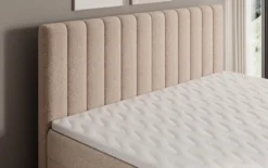 Boxspringbett Chelsea in Strukturstoff mit Stauraum