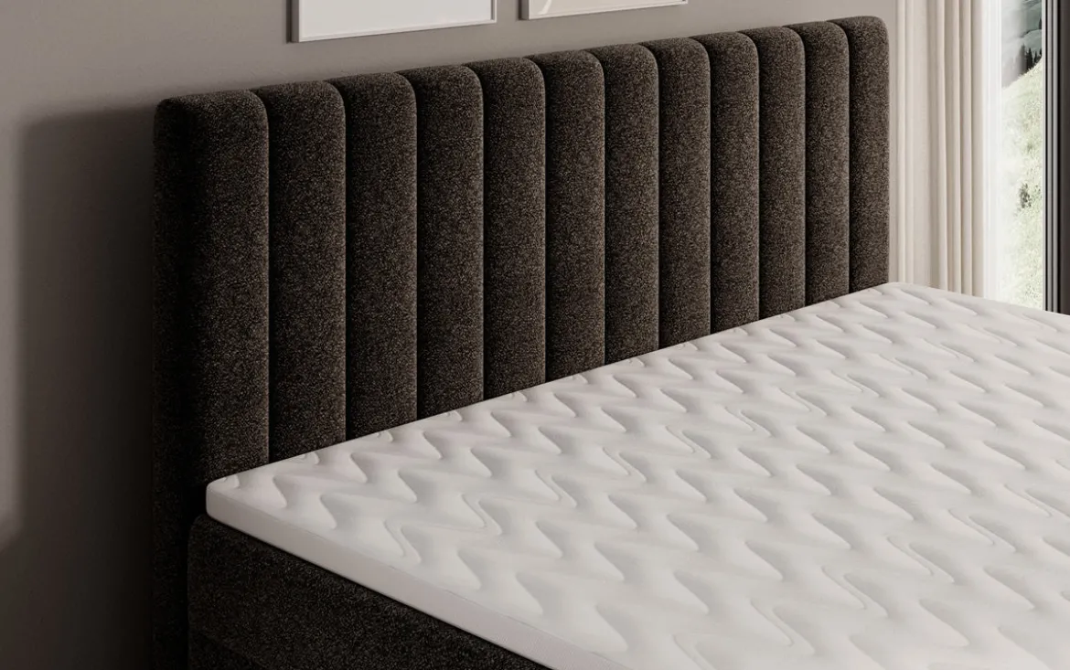 Boxspringbett Chelsea in Strukturstoff mit Stauraum