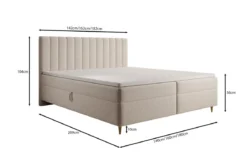 Boxspringbett Chelsea in Strukturstoff mit Stauraum