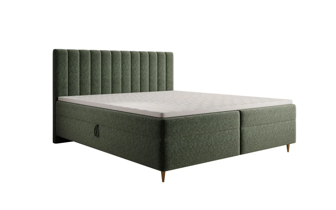 Boxspringbett Chelsea in Strukturstoff mit Stauraum