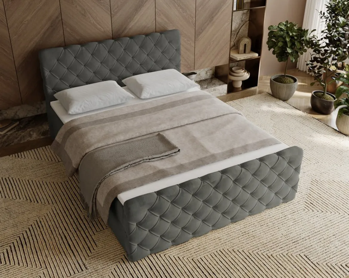 Boxspringbett Chester Samt mit Stauraum