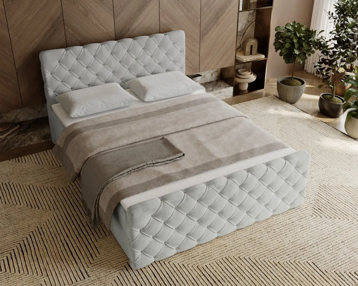 Boxspringbett Chester Samt mit Stauraum
