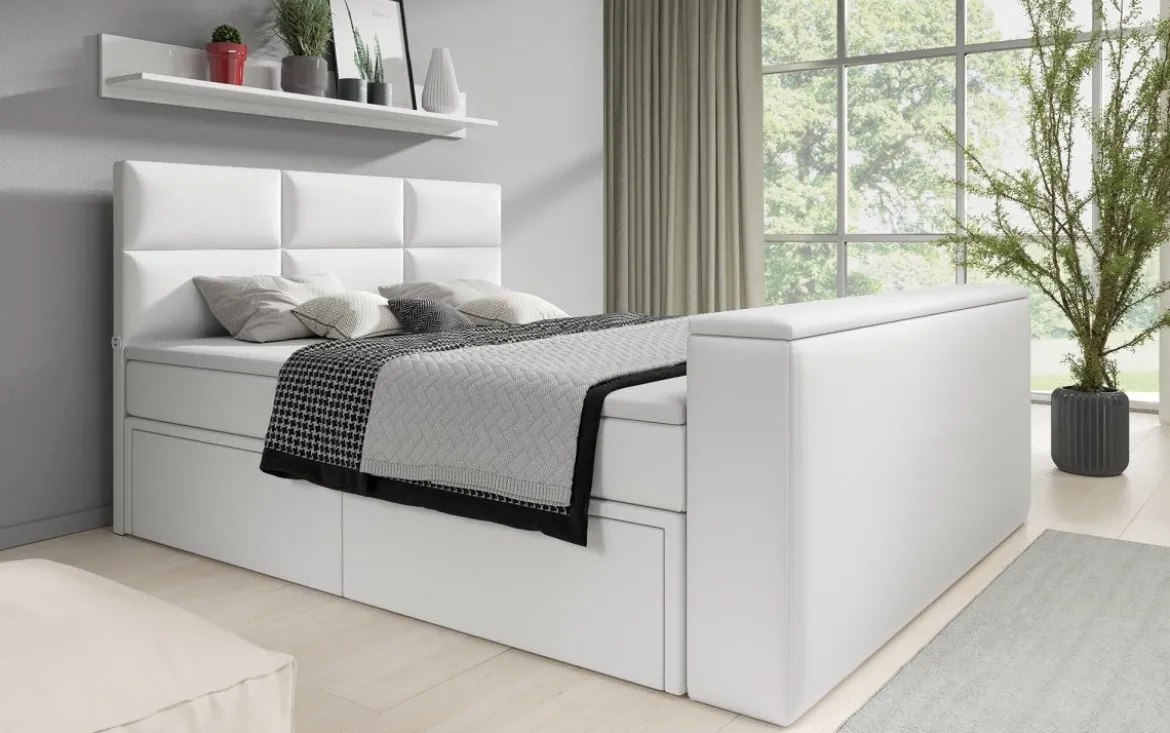 Boxspringbett Citaro mit TV Lift, USB und Stauraum