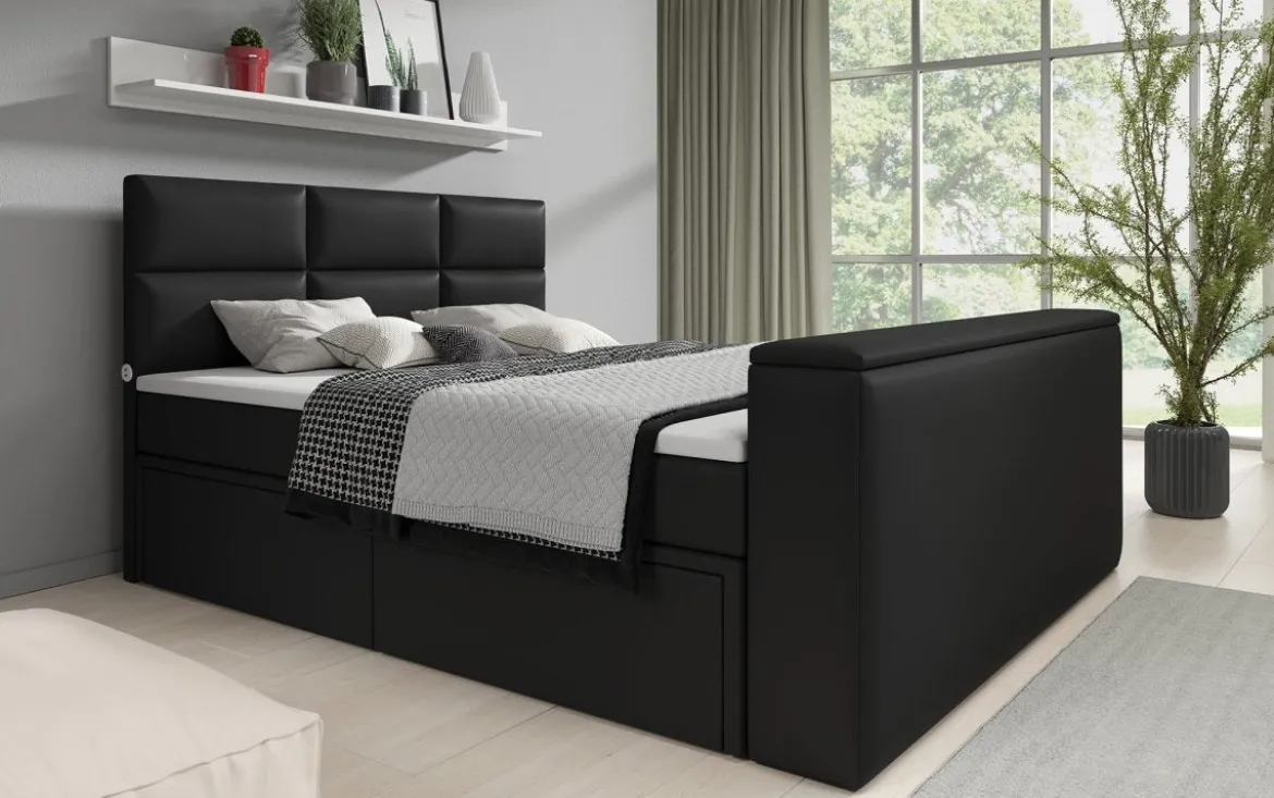 Boxspringbett Citaro mit TV Lift, USB und Stauraum