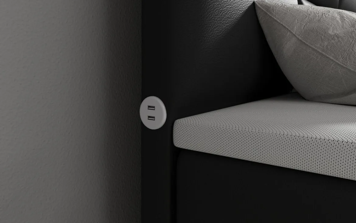 Boxspringbett Citaro mit USB und Stauraum