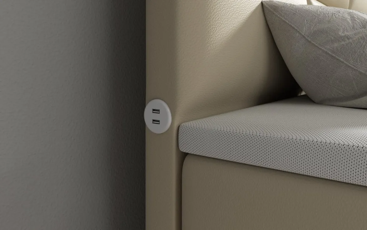 Boxspringbett Citaro mit USB und Stauraum