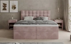 Boxspringbett Como in Cord mit Stauraum