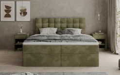 Boxspringbett Como in Cord mit Stauraum