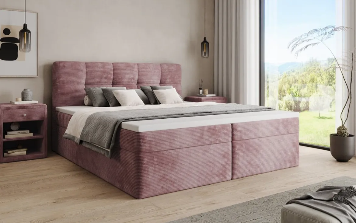 Boxspringbett Cozy II in Cord mit Stauraum