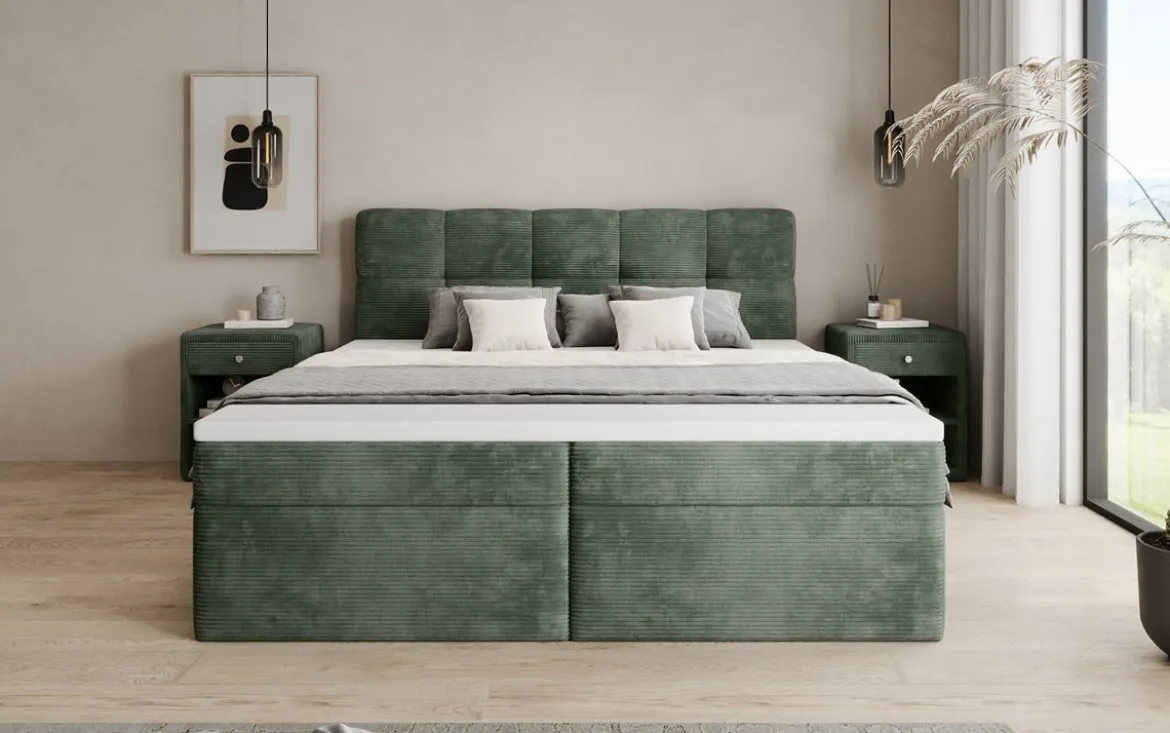 Boxspringbett Cozy II in Cord mit Stauraum