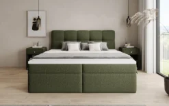 Boxspringbett Cozy II in Teddy Bouclé mit Stauraum