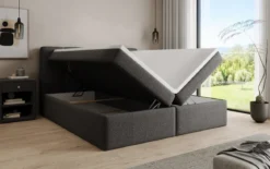Boxspringbett Cozy II in Teddy Bouclé mit Stauraum
