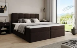 Boxspringbett Cozy II in Teddy Bouclé mit Stauraum