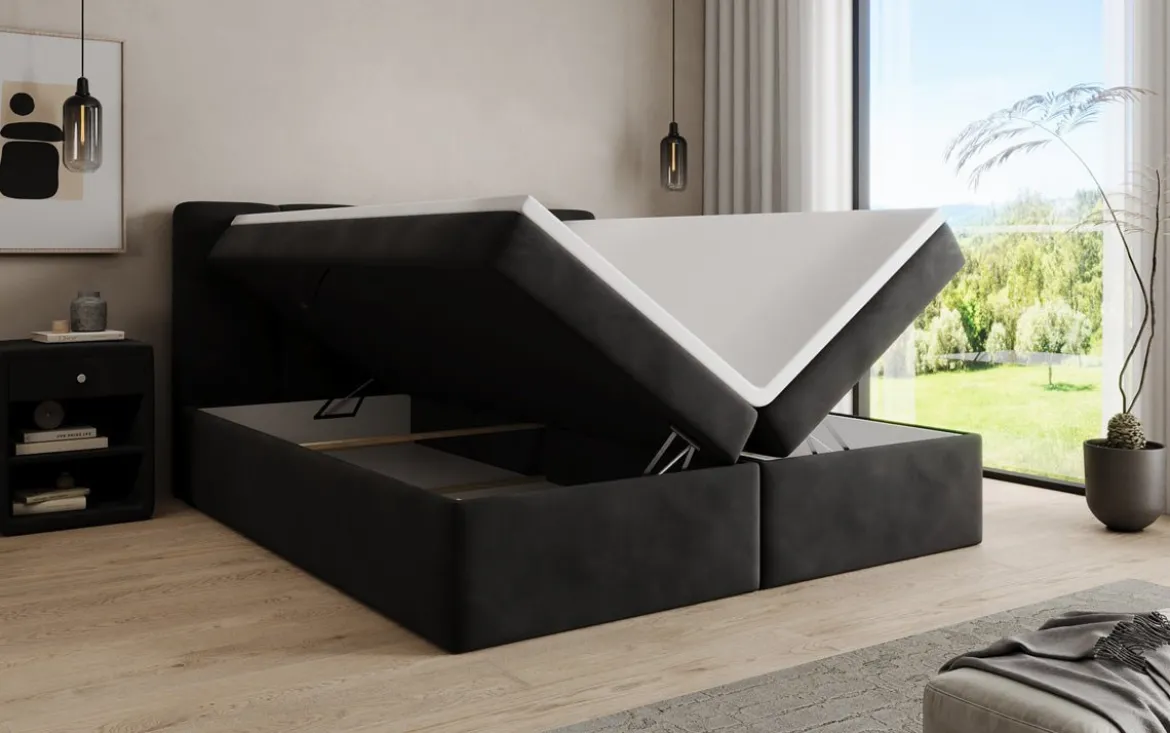 Boxspringbett Cozy II Samt mit Stauraum