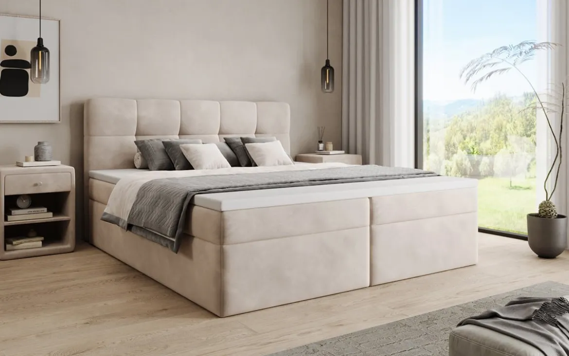 Boxspringbett Cozy II Samt mit Stauraum