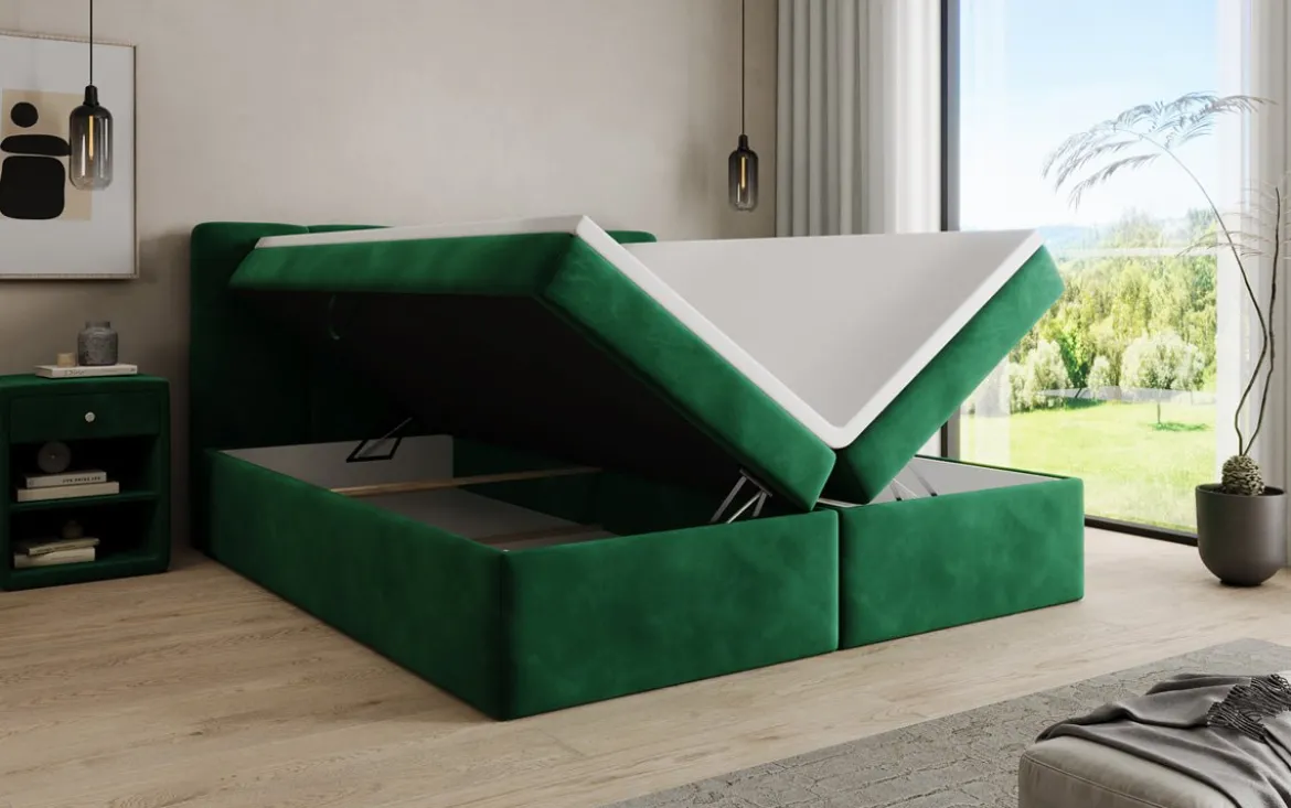 Boxspringbett Cozy II Samt mit Stauraum