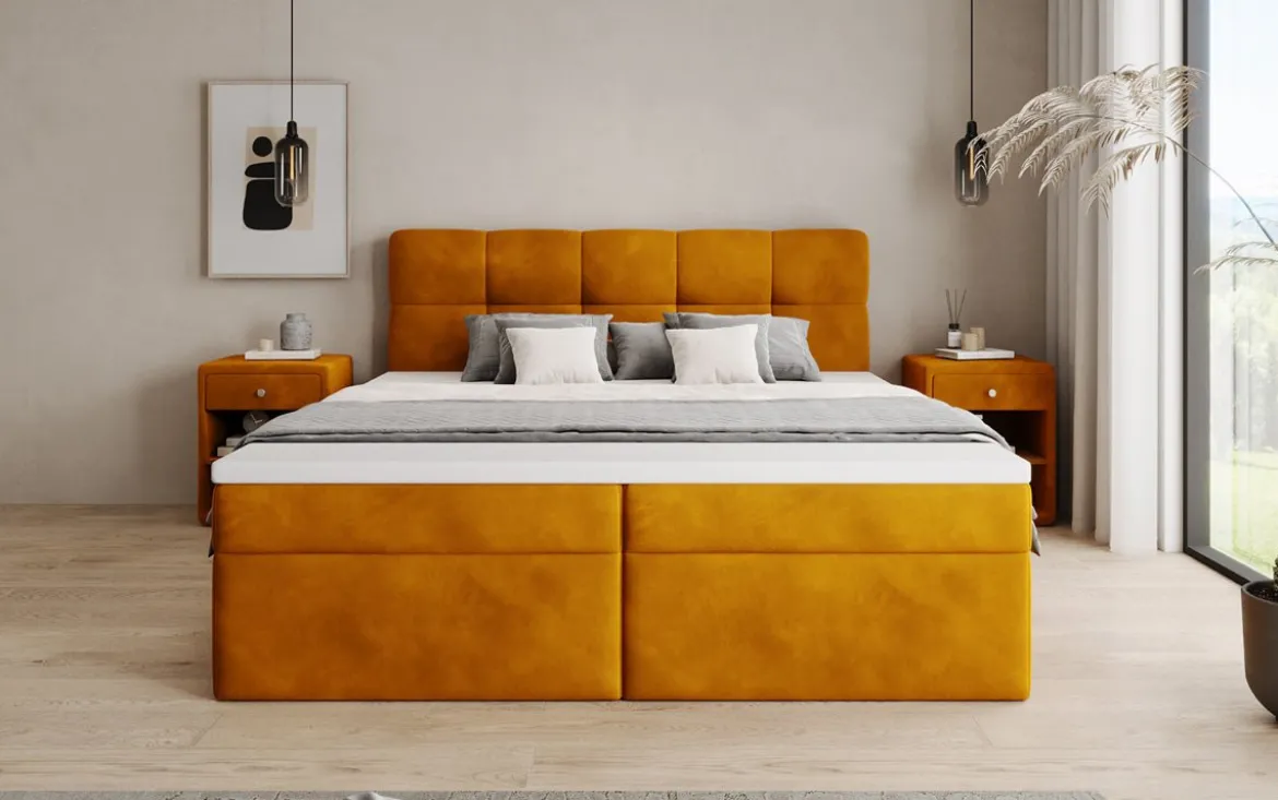 Boxspringbett Cozy II Samt mit Stauraum