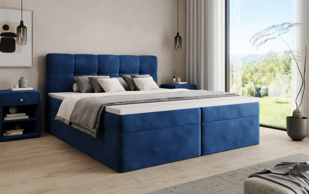 Boxspringbett Cozy II Samt mit Stauraum