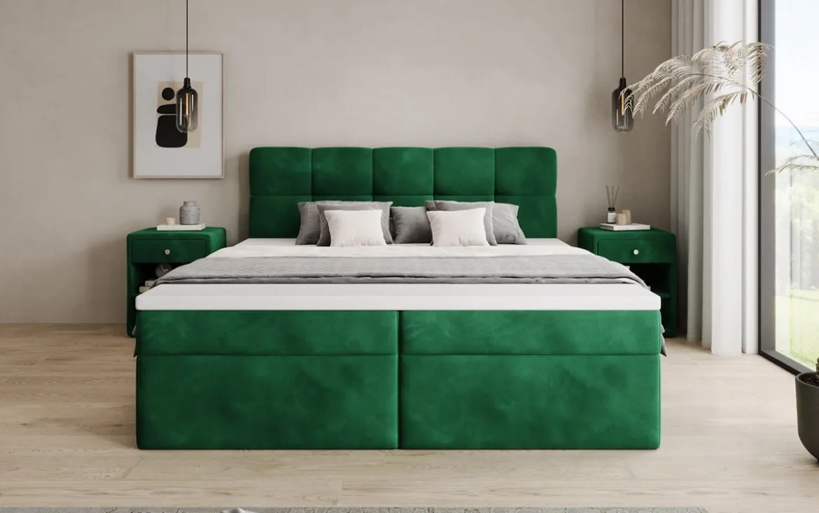 Boxspringbett Cozy II Samt mit Stauraum