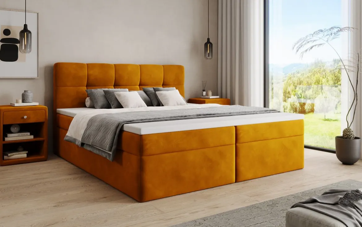Boxspringbett Cozy II Samt mit Stauraum