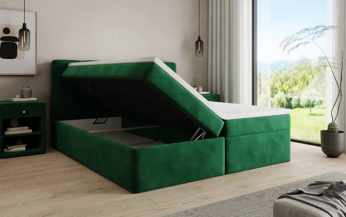 Boxspringbett Cozy II Samt mit Stauraum
