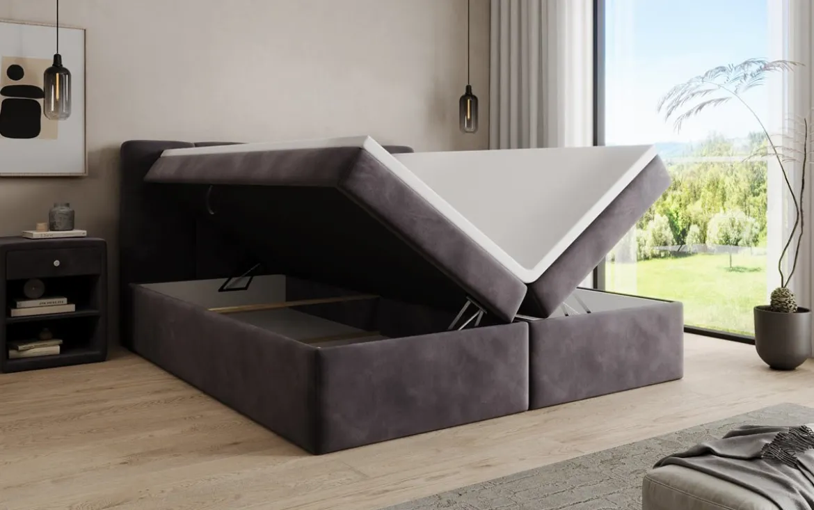 Boxspringbett Cozy II Samt mit Stauraum