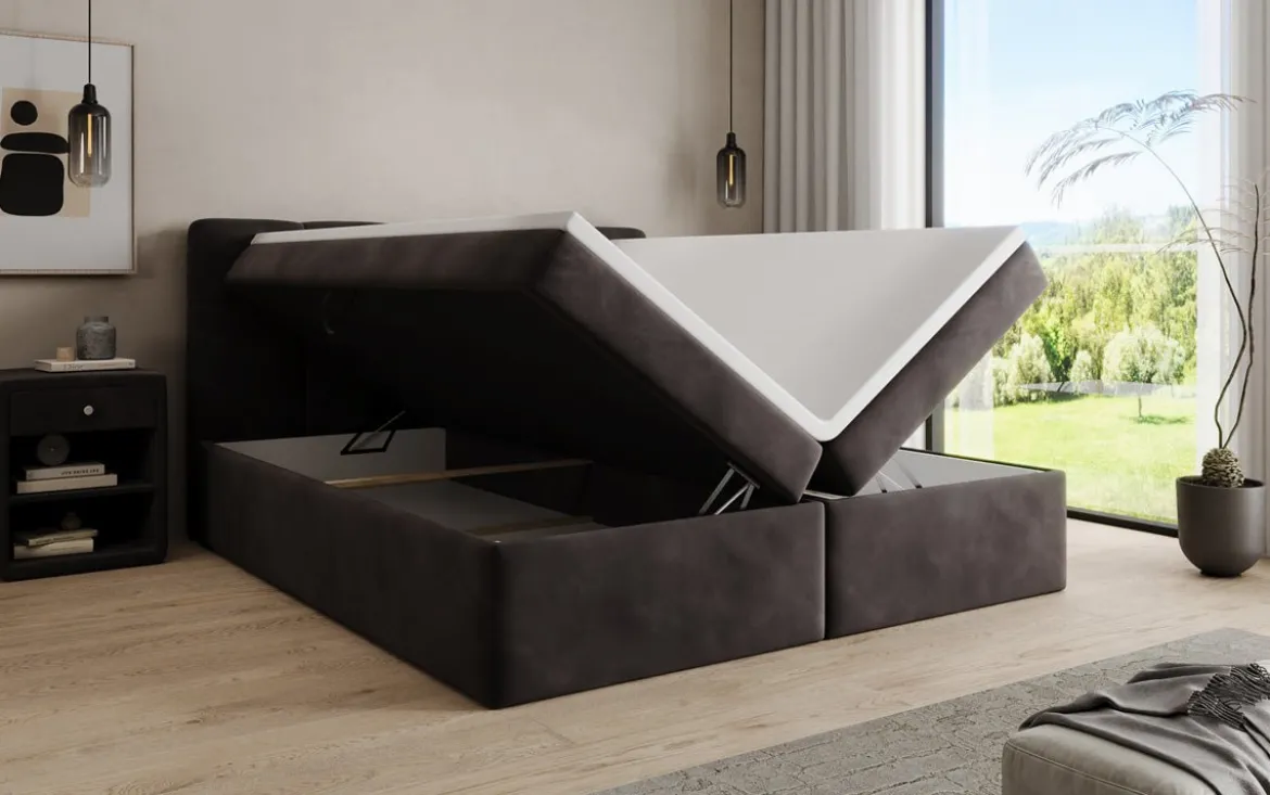 Boxspringbett Cozy II Samt mit Stauraum