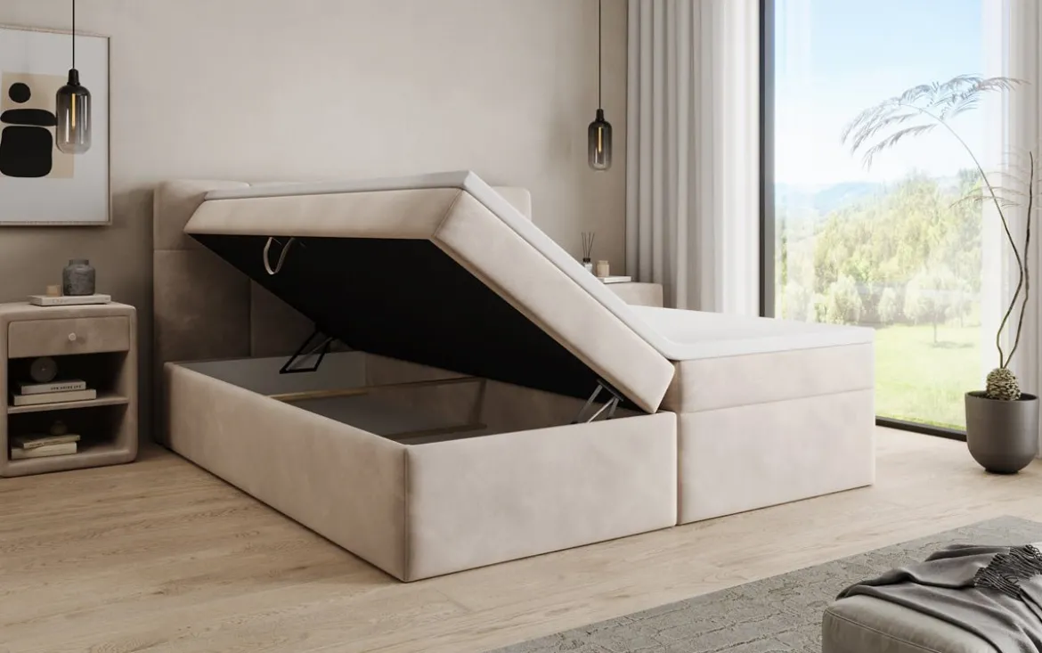 Boxspringbett Cozy II Samt mit Stauraum