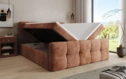 Boxspringbett Cozy in Cord mit Stauraum