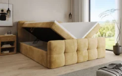 Boxspringbett Cozy in Cord mit Stauraum