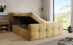 Boxspringbett Cozy in Cord mit Stauraum