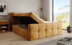 Boxspringbett Cozy in Cord mit Stauraum
