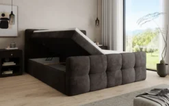 Boxspringbett Cozy in Cord mit Stauraum