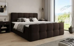 Boxspringbett Cozy in Teddy Bouclé mit Stauraum