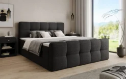 Boxspringbett Cozy in Teddy Bouclé mit Stauraum
