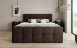 Boxspringbett Cozy in Teddy Bouclé mit Stauraum