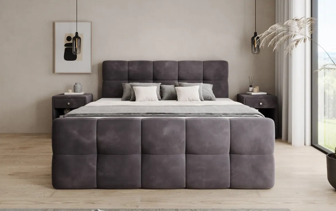 Boxspringbett Cozy Samt mit Stauraum