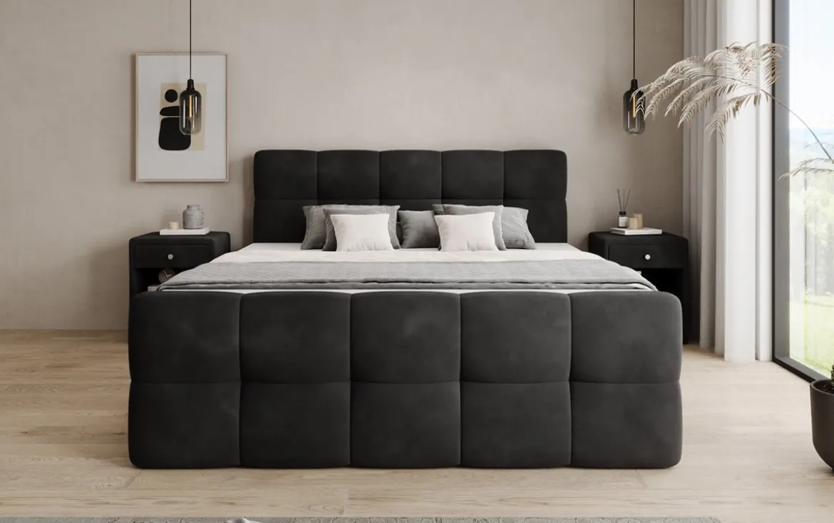 Boxspringbett Cozy Samt mit Stauraum
