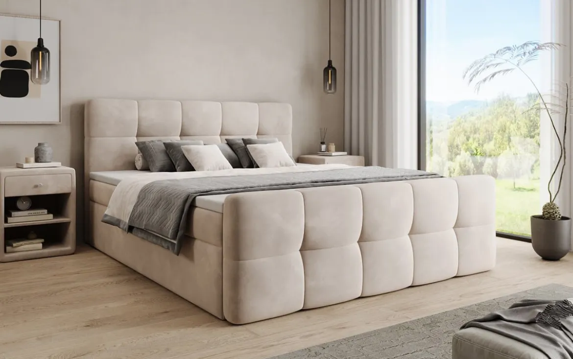 Boxspringbett Cozy Samt mit Stauraum